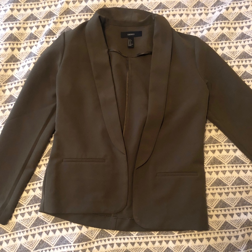 Trendy Business Blazer- Olive Green